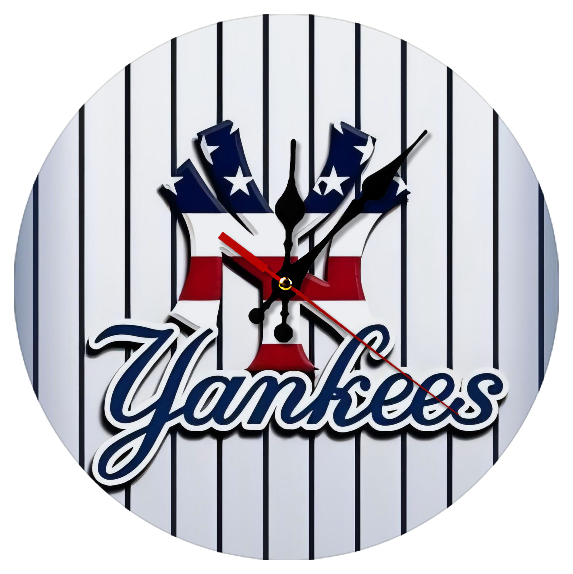 New York Yankees 227 Silent Round Wall Clock – Modern & Stylish DIY Design, Durable Wood Construction, Easy To Install – Perfect For Office, Bedroom, Living Room, And More